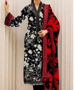 Zainab Chottani ZC-99 - Embroidered Lawn Suit with Neckline & Daman Patches and Chiffon Dupatta