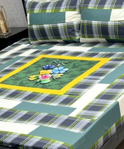 Breathable cotton double bed bedsheet with stylish digital print – SKU-10  