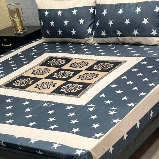 Faisalabad-made digital cotton bedsheet with premium finishing – SKU-08  