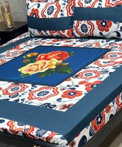 High-quality printed cotton bedsheet for large double beds – SKU-07  