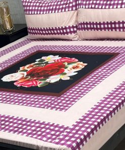 Digital design bedsheet set for king size double bed – SKU-05  