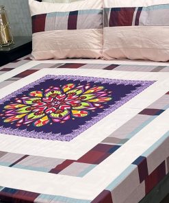 Full coverage king size cotton bedsheet with matching pillows – SKU-14  