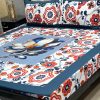 Elegant digital printed king size bedsheet set for double bed – SKU-09  