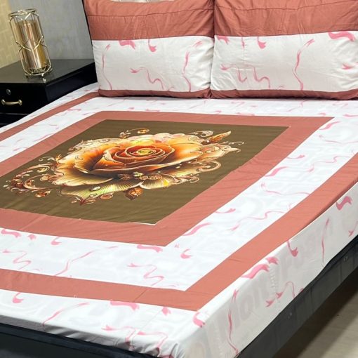 Washable cotton digital bedsheet with 2 pillows – SKU-21  