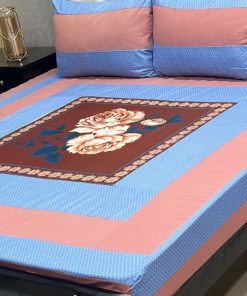 Modern print cotton bedsheet set for double bed use – SKU-17  