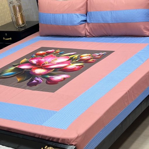 Affordable digital cotton bedsheet for double beds – SKU-15  