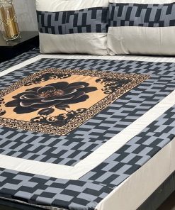 Premium digital print cotton bedsheet with elegant design – SKU-13  