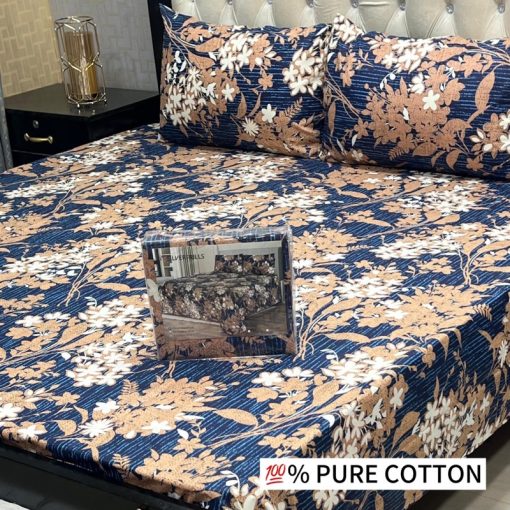 King Size Pure Cotton Bedsheet – 97x95 Inches – Budget-Friendly in Pakistan