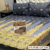 Pure Cotton 5PCS King Size Bedsheet – 1 Bedsheet, 2 Pillow Covers, 2 Cushions