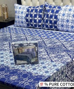 Pure Cotton Bedsheet Set with Cushions – King Size – Affordable in Pakistan