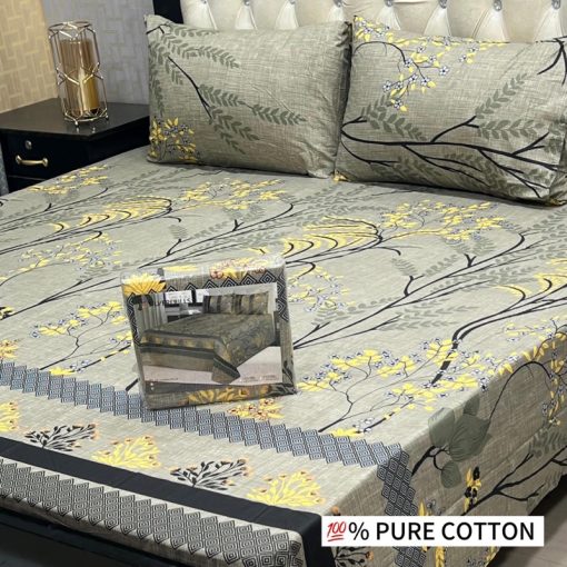 Soft Cotton King Size Bedsheet – 5PCS Bedding Set – Double Bed Use