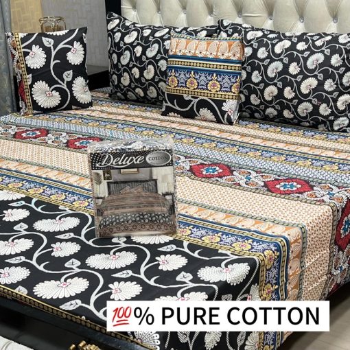 King Size Double Bed Cotton Bedsheet – Affordable & Breathable – Pakistan