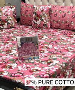 Buy 5PCS Pure Cotton Bedsheet for Double Bed – King Size 97x95 – Pakistan