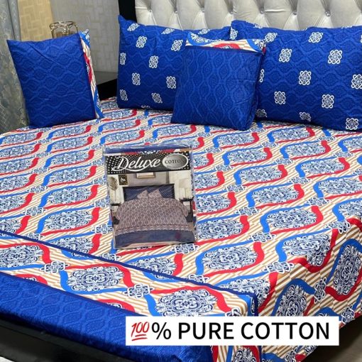 Elegant King Size Cotton Bedsheet – Full Set for Double Bed – Low Price