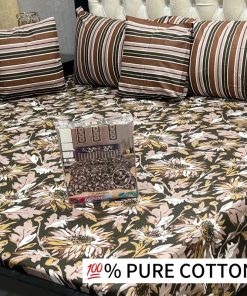 Soft and Durable King Size Bedsheet – Pure Cotton for Double Bed – Pakistan