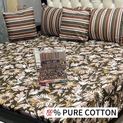 Soft and Durable King Size Bedsheet – Pure Cotton for Double Bed – Pakistan