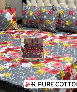 King Size Pure Cotton Bedsheet with Pillow Covers & Cushions – Pakistan Affordable Bedding