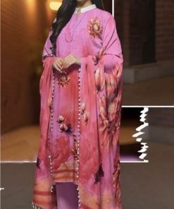 Nishat NT-203 Women’s 3 Piece Unstitched Lawn Suit – Digital Printed Shirt, Dupatta & Plain Trouser