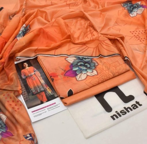 Nishat NT-202 | 3 Piece Unstitched Printed Lawn Suit for Women – Summer Comfort & Style