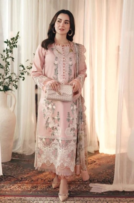 Qalamkar QM-575 Dhanak 3 Piece Unstitched Winter Suit with Embroidered Shirt and Printed Shawl