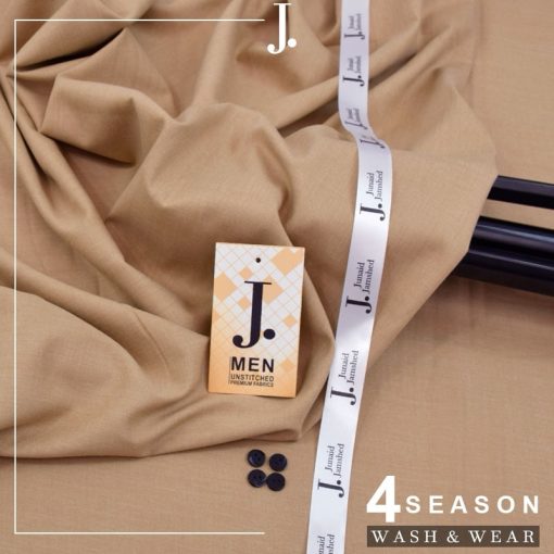 J. Wash & Wear Unstitched Suit for Men in Lite Almode Soft Beige Color
