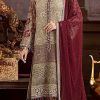 Flossie FS-556 Lawn Embroidered Chiffon 3 Piece Suit with Malai Trouser