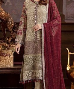 Flossie FS-556 Lawn Embroidered Chiffon 3 Piece Suit with Malai Trouser