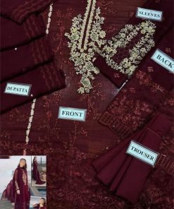 Azure AZ-1144 – Embroidered Chiffon Unstitched Suit with Adda Work, Pulse Highlights & Malai Trouser