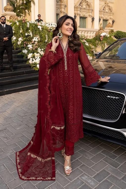 Azure AZ-1143 embroidered chiffon front view