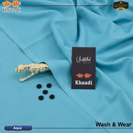 Aqua Khaadi Wash & Wear Men’s Unstitched Suit – 4 Meter Cutting