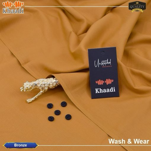 Bronze Khaadi Unstitched Suit for Men – Wash & Wear Fabric for All Seasons