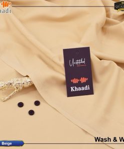 Beige Khaadi Wash & Wear Unstitched Men’s Suit – 4 Meter, All Season