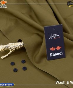 Rikan Brown Khaadi Wash & Wear Men’s Unstitched Suit – 4 Meter Cutting