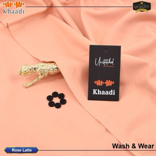 Rose Latte Khaadi Wash & Wear Men’s Unstitched Suit – 4 Meter Cutting