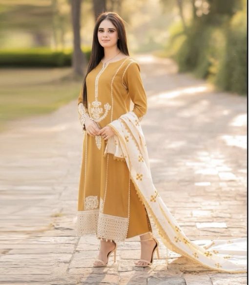 Aisling AS-560 3 Piece Embroidered Winter Suit – Dhenak Fabric Collection