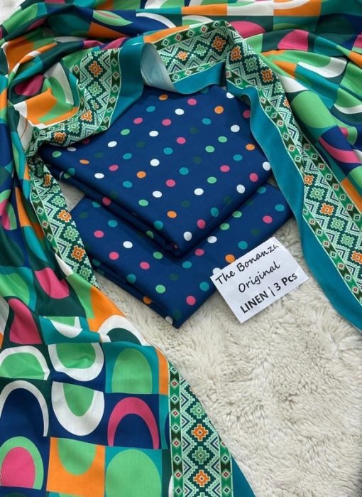 Bonanza Satrangi Luxury Allover Linen Suit for Cold Season