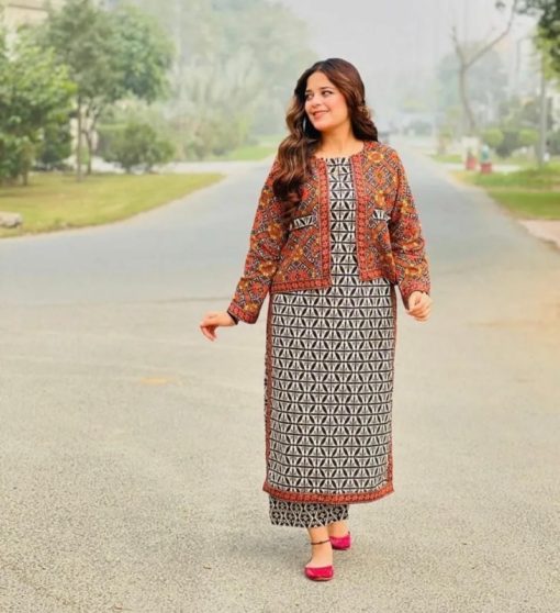 Bonanza Satrangi Allover Linen Outfit with Comfortable Fabric