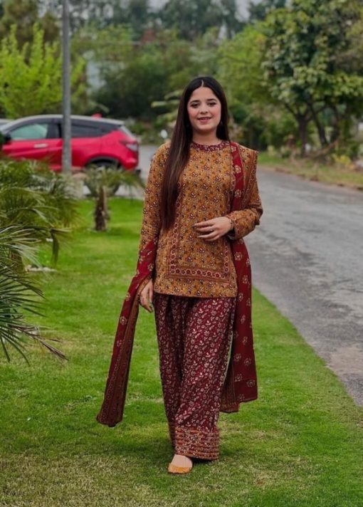 Bonanza Satrangi Allover Linen Fabric Outfit for Stylish Ladies