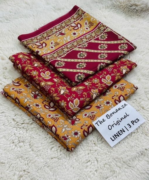 Bonanza Satrangi Classic Allover Linen Outfit Winter Style