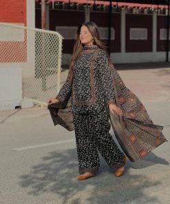 Bonanza Satrangi Winter Linen Collection with Allover Print Suit