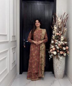 Bonanza Satrangi Linen Winter Dress with Elegant Allover Patterns