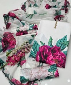 Silk Digital Printed 3 Piece Women Fashion Suit