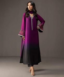 Shamooz Silk Dupatta with Stylish 3 Piece Dress