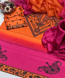 Shamooz Silk Digital Dupatta with 3 Piece Suit