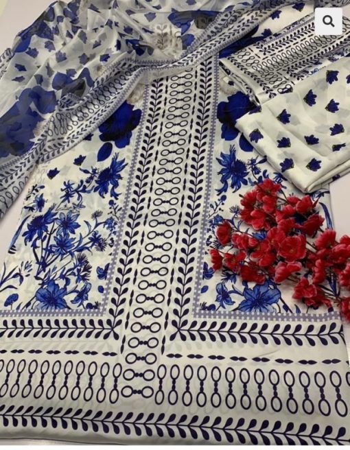 Silk 3 Piece Suit for Women Unstitched Collection