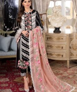 Crimson CM-567 3-Piece Lawn Suit with Heavy Schiffli Embroidery and Organza Dupatta