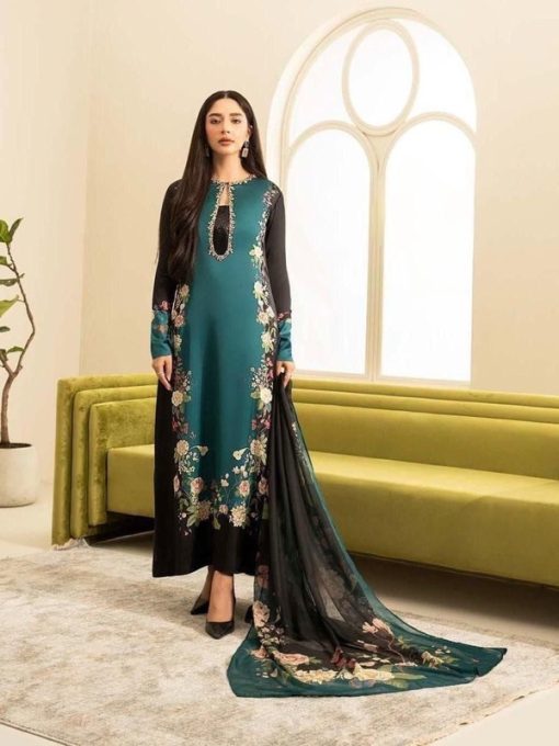Silk Digital Printed 3 Piece Ladies Outfit