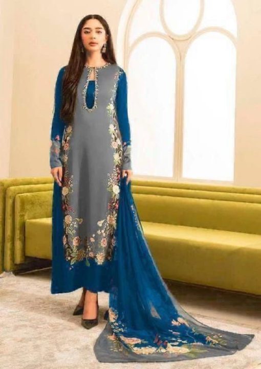 Shamooz Silk Dupatta with Stylish 3 Piece Dress