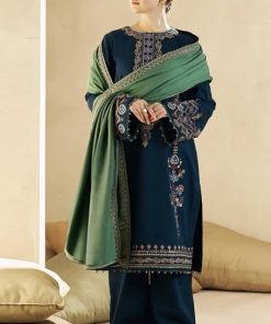 Aisling AS-579 – Premium Dhanak 3 Piece Winter Embroidered Suit