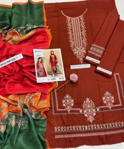 Jazmin JZ-571 | Winter 3 Piece Dhanak Embroidered Suit is one of the most refined designs from Jazmin’s winter collection, offering a flawless balance of elegance and comfort. Crafted with premium Dhanak stuff, this three-piece suit is designed to keep you cozy and stylish throughout the winter season.